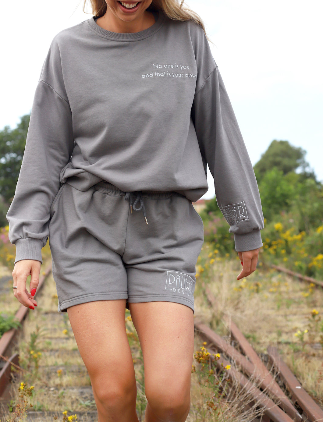 SWEATSUIT SHORT SET - GRAY